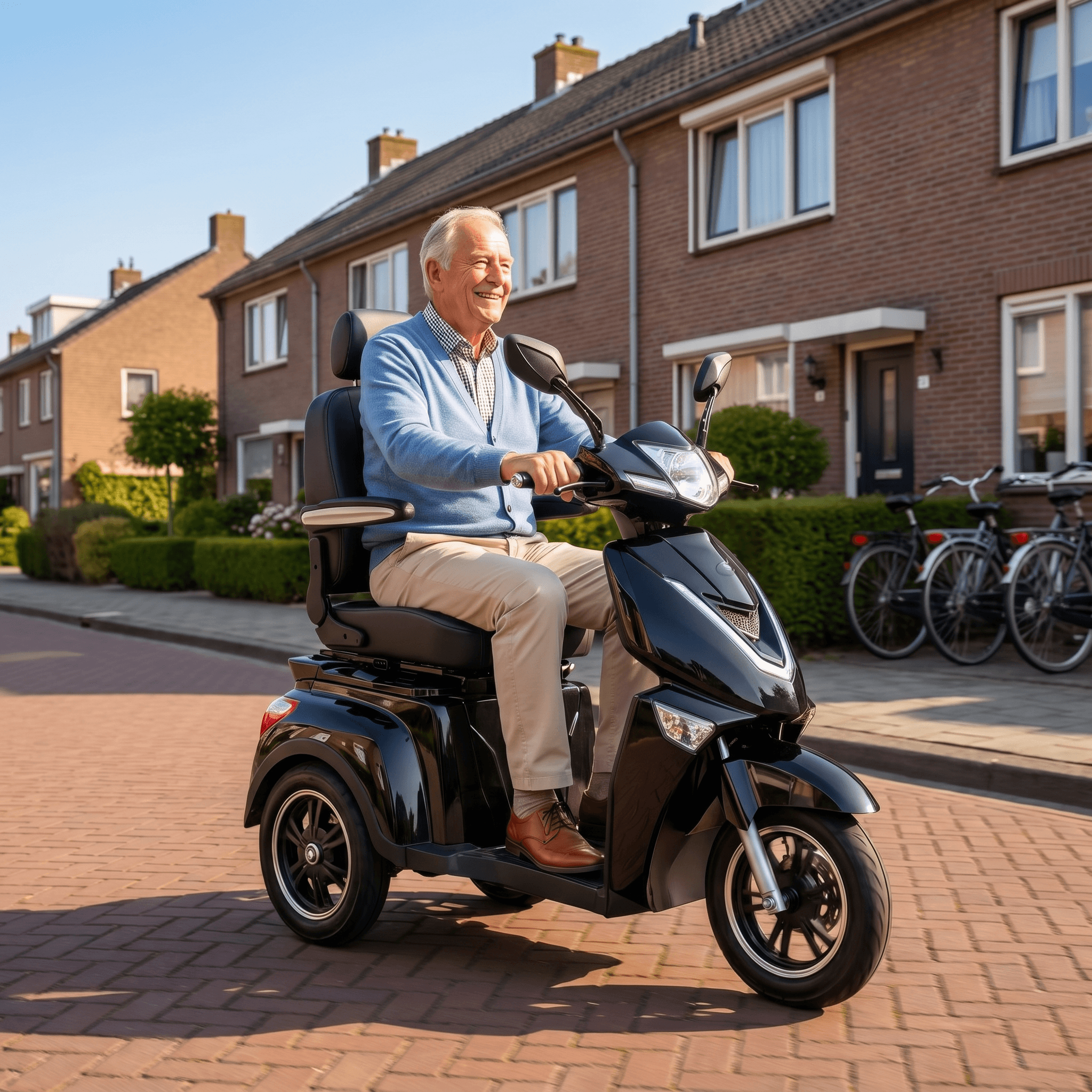 IVA Z1000 scootmobiel in zwart, met comfortabele zit en stuur, geschikt voor mobiliteit en dagelijkse verplaatsingen