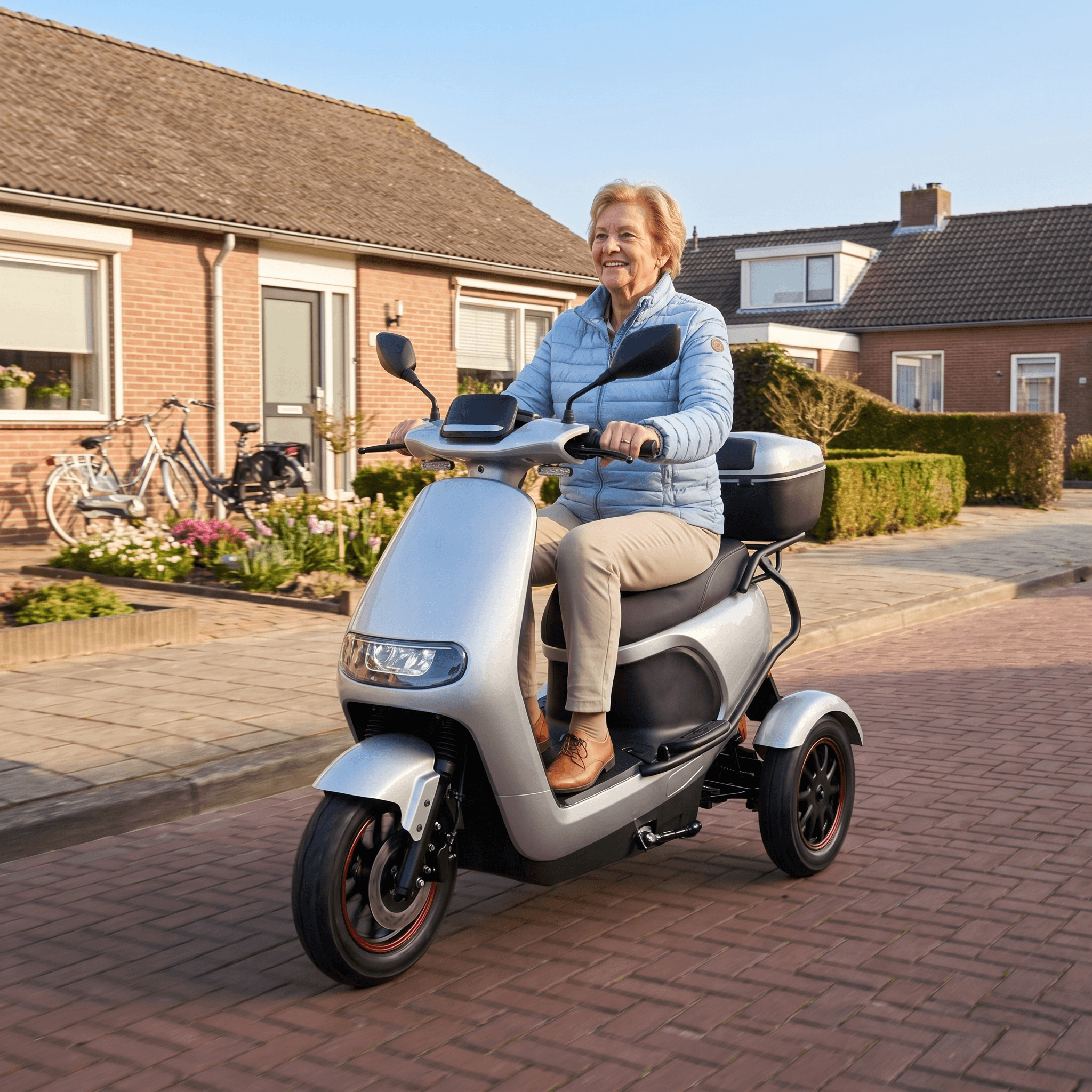 IVA TR3 2.0 scootmobiel in zilver, elektrische mobiliteit, zichtbare bedieningselementen en comfortabele stoel
