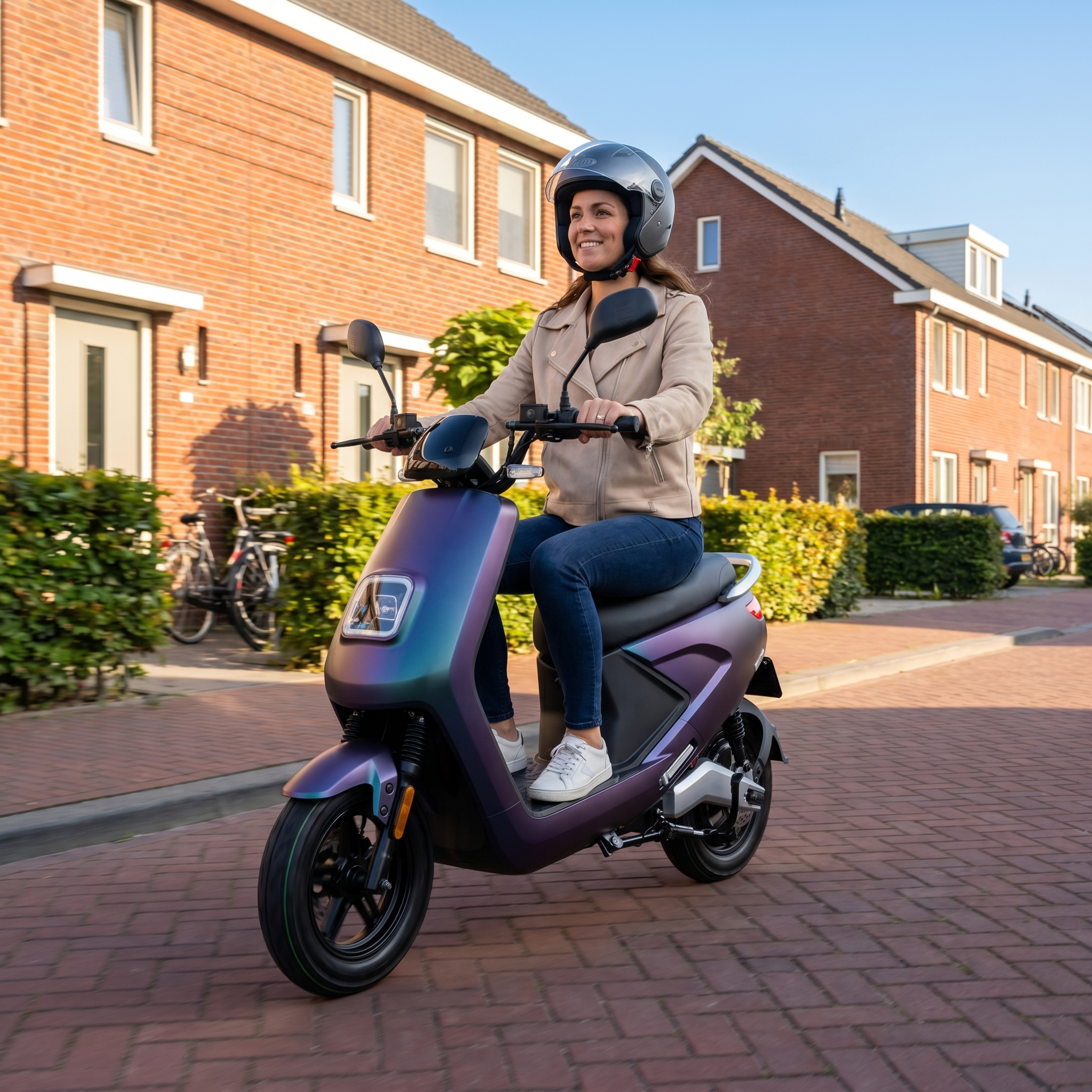 IVA E-GO S4 Kameleon elektrische scooter met zwart en groene accenten, zichtbaar in de afbeelding.