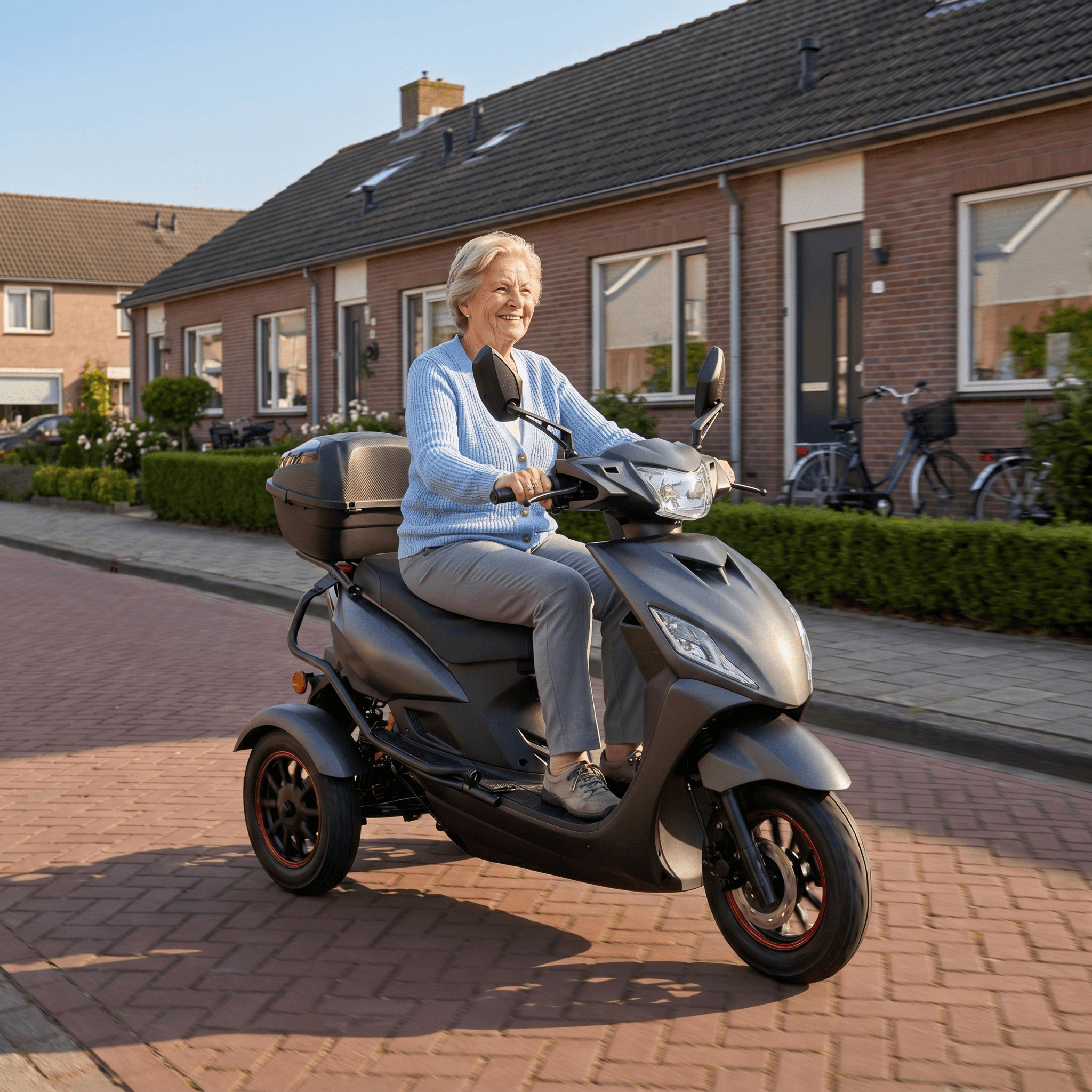IVA T3 2.0 scootmobiel in matgrijs, comfortabele elektrische mobiliteit met verstelbare functies en stabiele wielen.