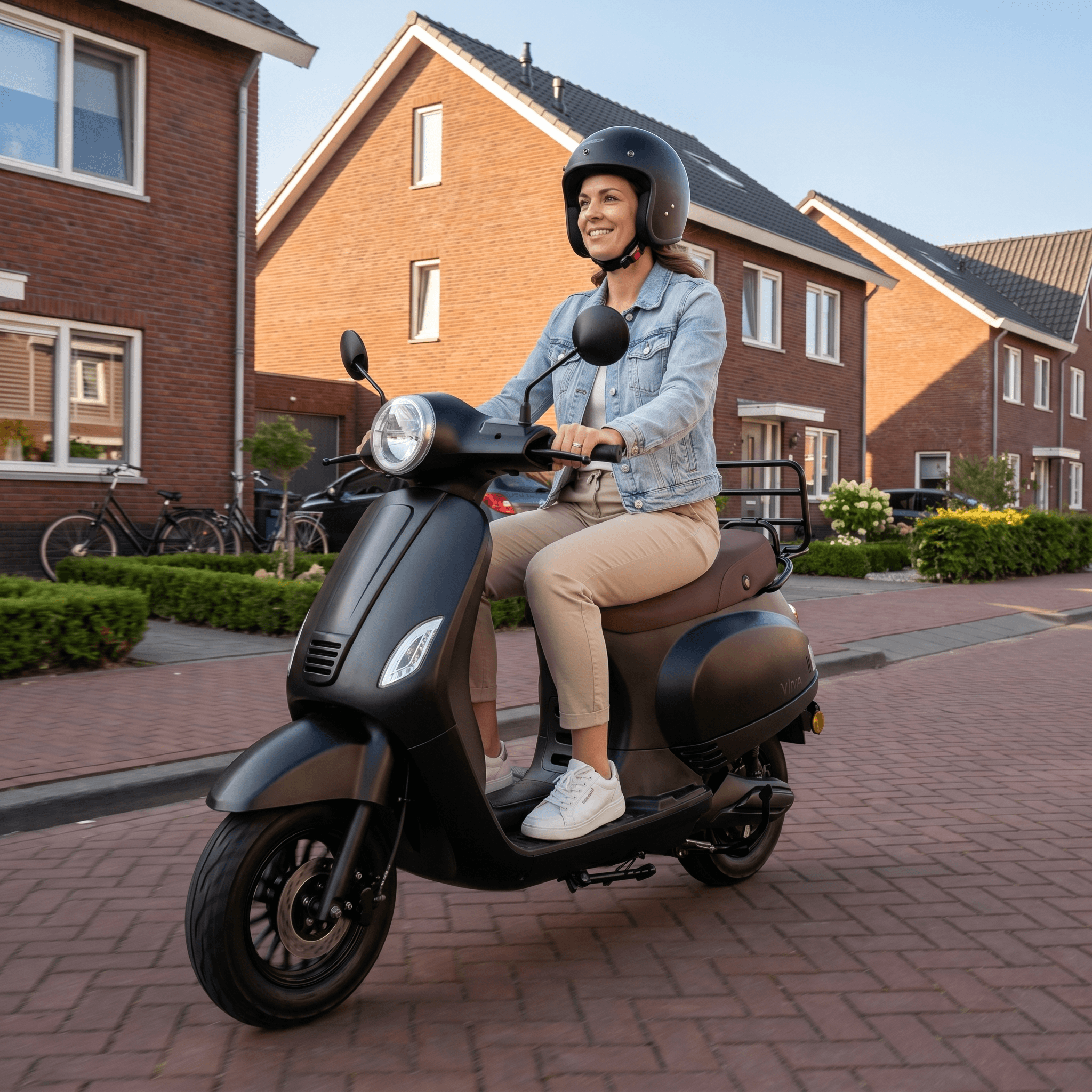 IVA Lux Electric 2.0 zwarte e-scooter met handvat en stuur, geschikt voor stadsvervoer en recreatief gebruik