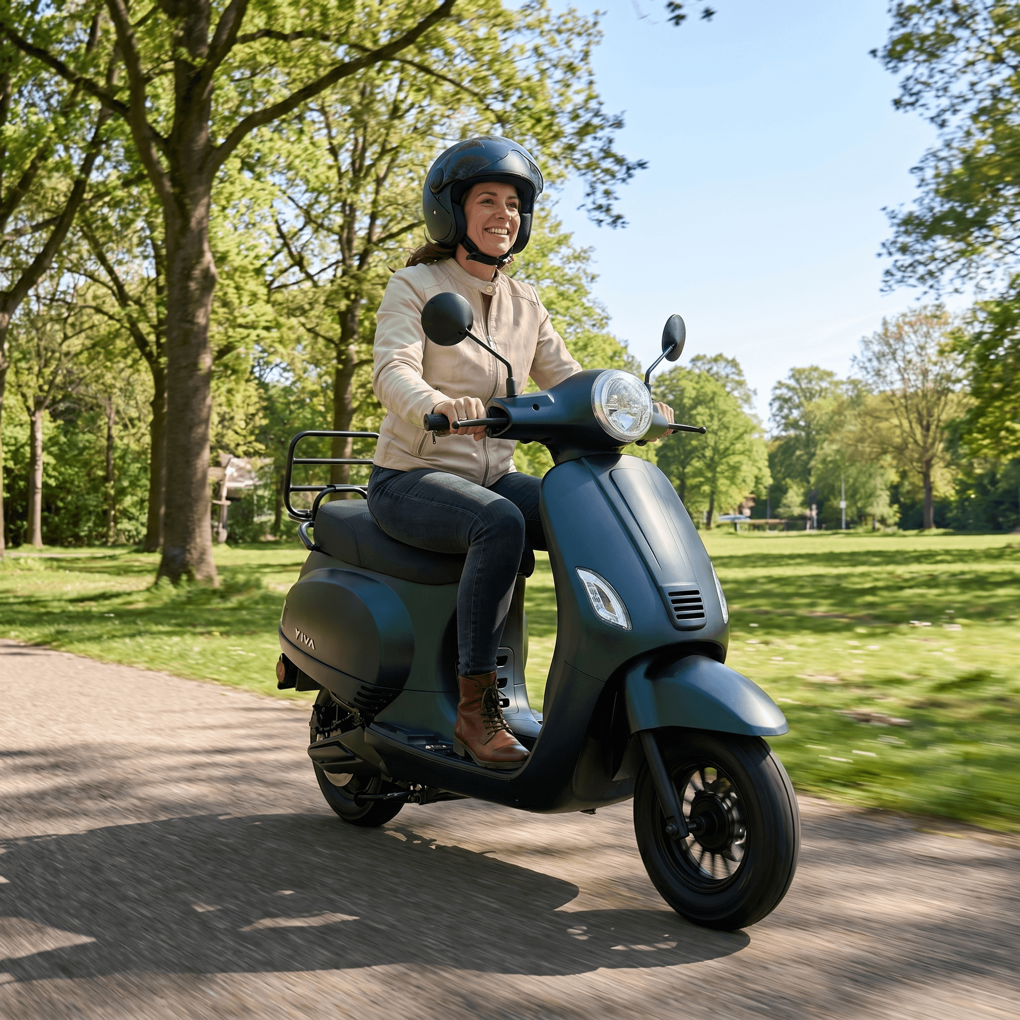 IVA Lux Electric 2.0 Kameleon elektrische scooter met moderne stijl en compact ontwerp, zichtbaar in de afbeelding.
