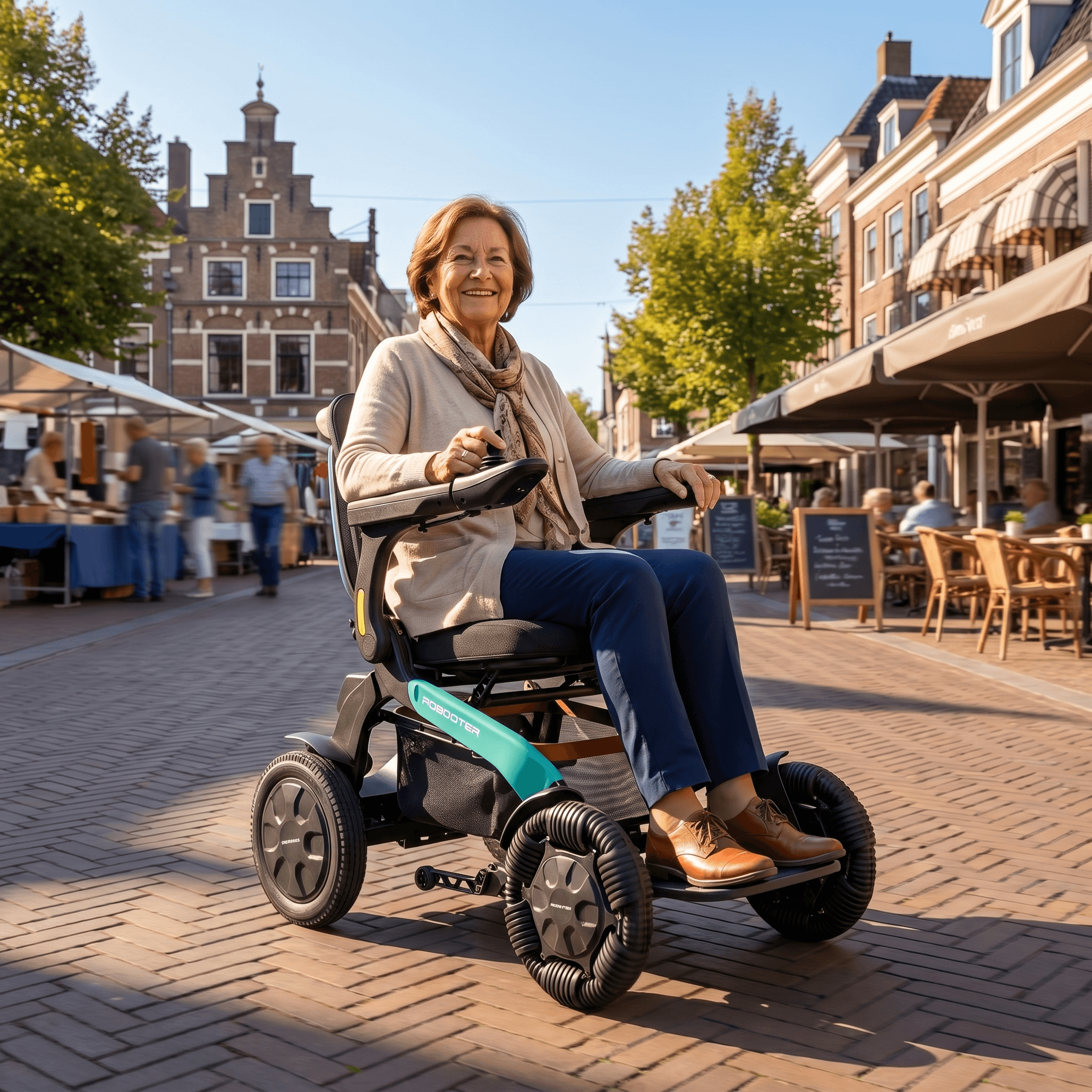 IVA Robooter E60 rolstoel met zwart frame en comfortabele zitting, geschikt voor mobiliteit en gemak.