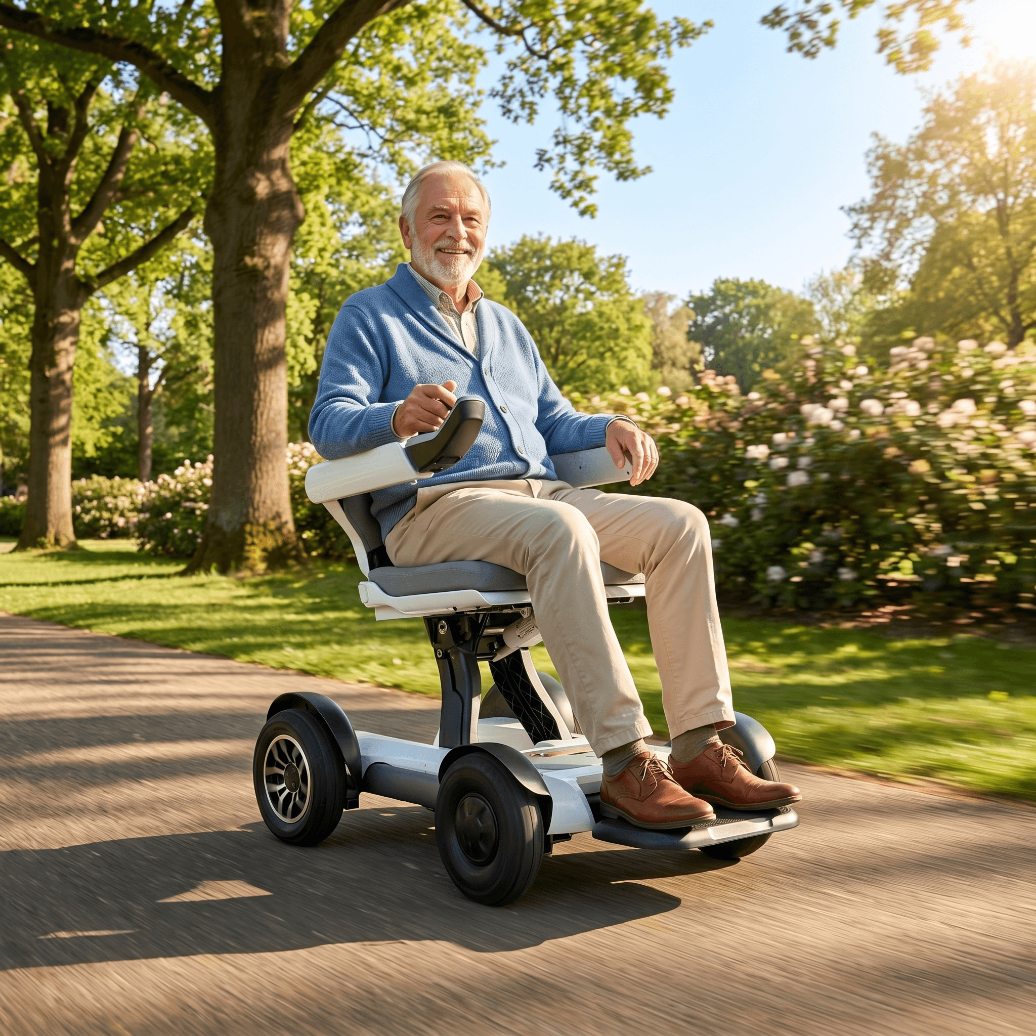 Witte IVA Robooter X40 rolstoel met comfortabele zitting en wielen, geschikt voor mobiliteitsondersteuning.