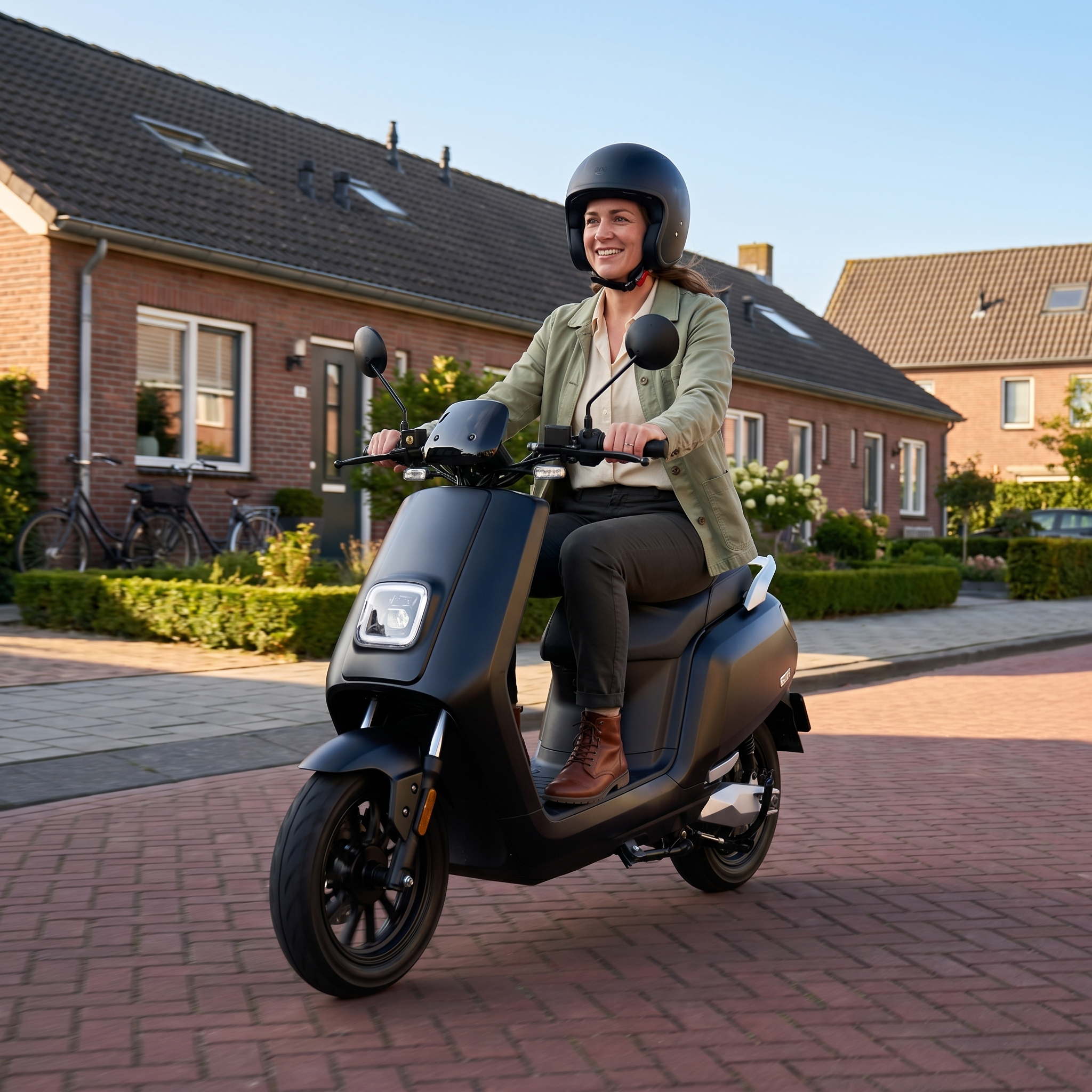IVA E-GO S5 elektrische scooter in matzwart, compact en modern ontwerp voor stadsvervoer.