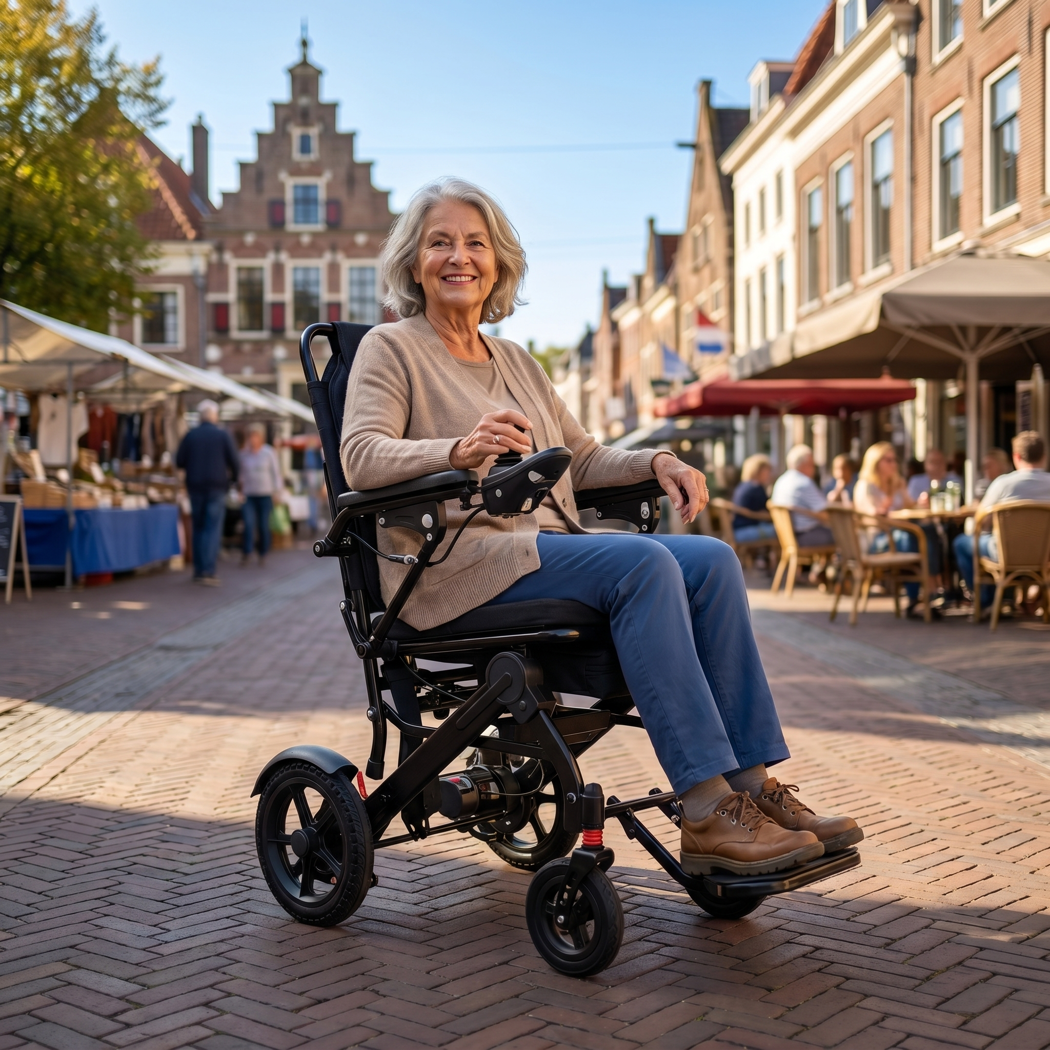 IVA Move 300 zwarte rolstoel met zwart frame en wielen, comfortabel en lichtgewicht voor gebruik binnen en buiten.