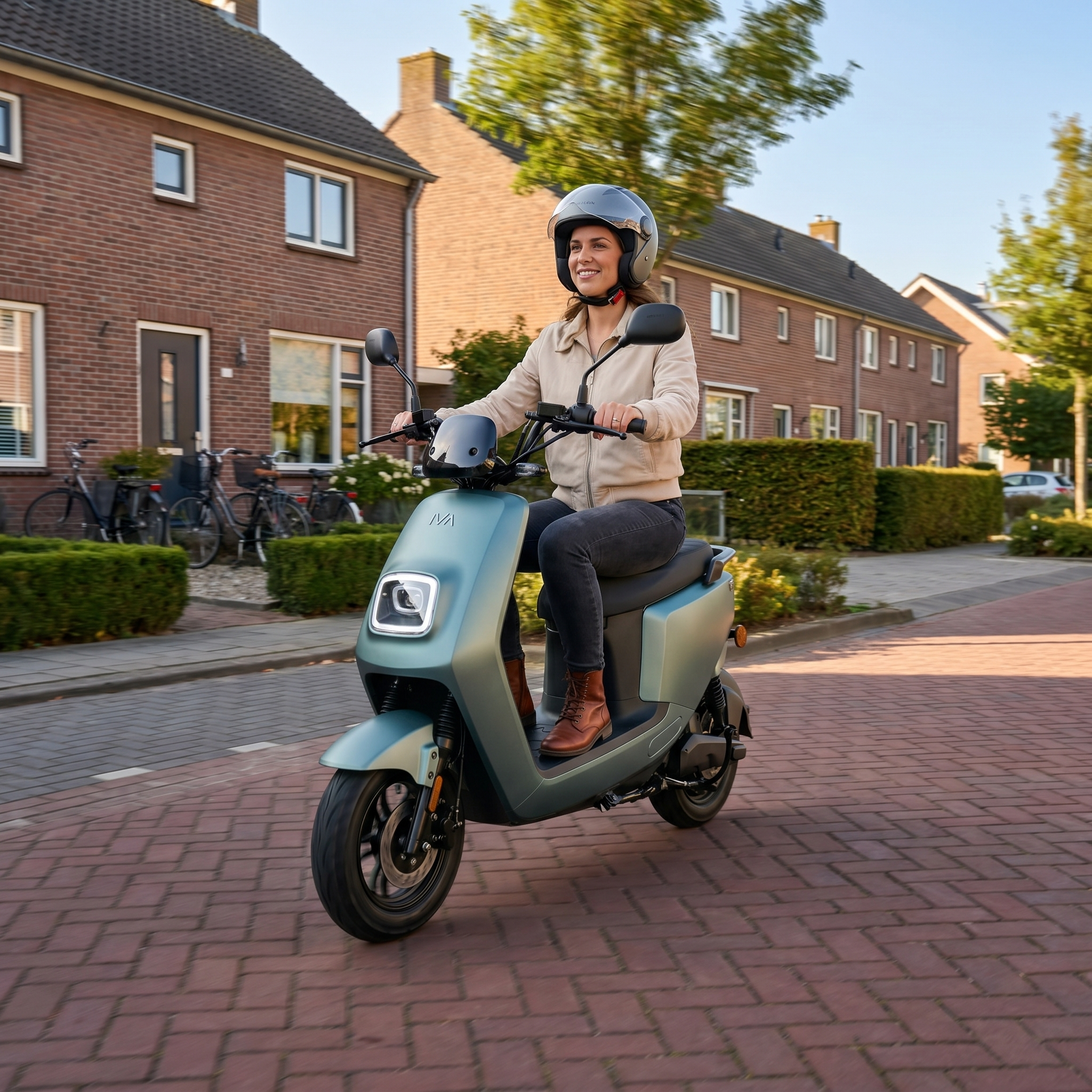 IVA E-GO S4 2.0 e-scooter in matgroen, compacte elektrische scooter met stijlvolle uitstraling en gebruiksvriendelijk ontwerp